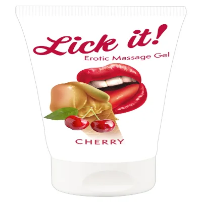 2в1 лубрикант та масажна олія - Lick It! Cherry, 50 мл