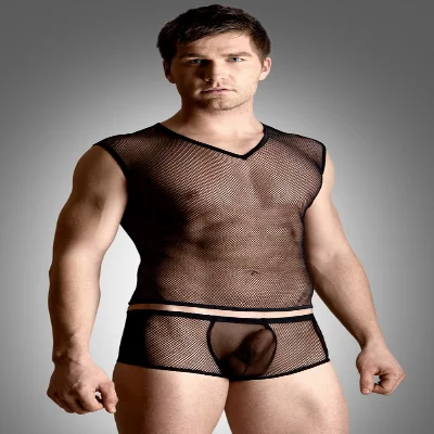 Комплект білизни - Net Set, Shirt And Thong, black XL