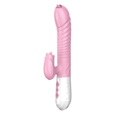 Вібратор - Silicone Vibrator USB 7 Function and Thrusting Function / Heating Pink