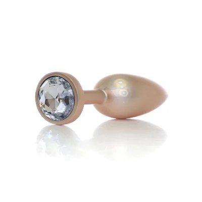 Анальна пробка - Jewellery Pearl Gold Plug Clear L