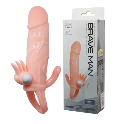 Насадка на член - Brave Man Vibrating Penis Sleeve Flesh