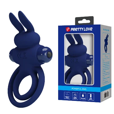 Ерекційне кільце - Pretty Love Vibro Penis Ring Bunny III Dark Blue