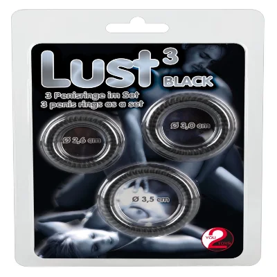 Набір ерекційних кілець - Lust 3 Black