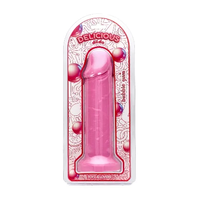 Фалоімітатор з ароматом жуйки- Toyz4lovers Delicious Dildo Bubble Gum, 25 см