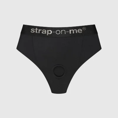 Трусики-бразиліана з фіксацією дилдо Strap-On-Me Harness Lingerie Idole – L – Black, високі