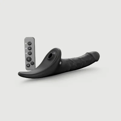 Вібронасадка для страпону з вакуумною стимуляцією Strap-On-Me Multi Orgasm Realistic Dildo M Black