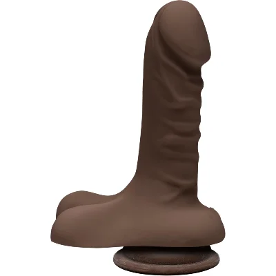 Фалоімітатор Doc Johnson The D - Super D - 6 Inch With Balls - ULTRASKYN - Chocolate, діаметр 3,8 см