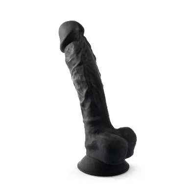 Фалоімітатор SilexD Vetus Black (MODEL 1 size 8in), двошаровий, силікон + Silexpan, діаметр 4,2см