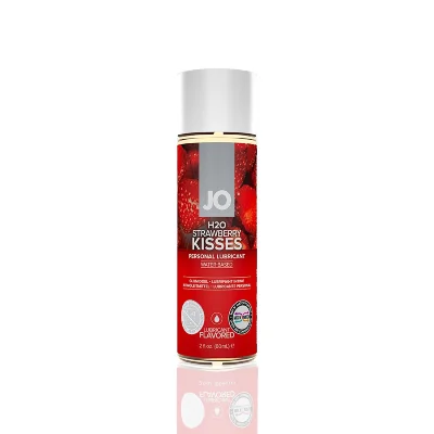Змазка на водній основі JO H2O — Strawberry Kiss (60 мл) без цукру, рослинний гліцерин