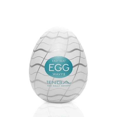 Мастурбатор-яйце Tenga Egg Wavy II з подвійним хвилястим рельєфом