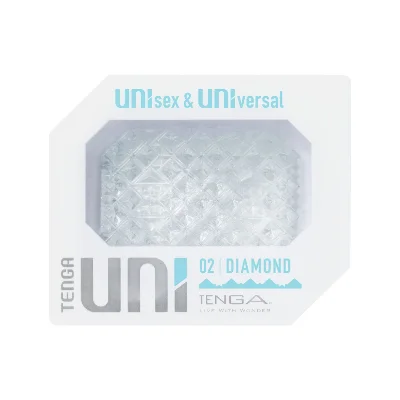 Унісекс-стимулятор Tenga UNI Diamond, білий, із зубчастим рельєфом, лубрикант у комплекті