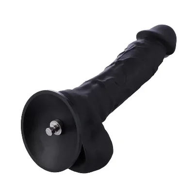 Фалоімітатор для секс-машин Hismith 8.3″ Silicone Dildo Black, система KlicLok, гнучкий стрижень