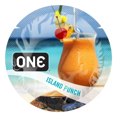 Ароматизований презерватив ONE FlavorWaves Island Punch, 1 шт, запах тропічного коктейлю