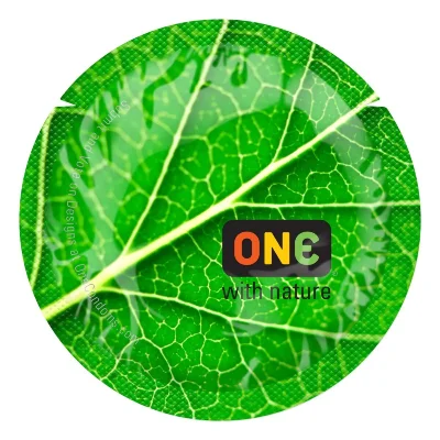 Презерватив ONE Color Sensations ONE with nature, 1 шт, зелений, гладенький, зі змазкою
