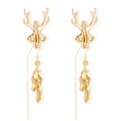 Затискачі для сосків LOCKINK SEVANDA Stag Adjustable Nipple Clamps, золотисті, зі знімними підвісками