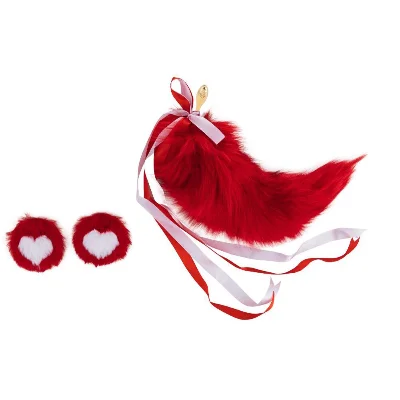 Анальна пробка з хвостом лисиці LOCKINK SEVANDA Red Vixen Set with Pear-shape Plug