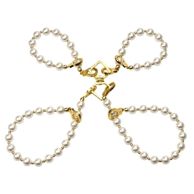 Перлинні наручники та поножі LOCKINK Pearl Handcuffs & Anklecuffs