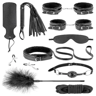 Набір для BDSM усе-в-одному Fetish Tentation SM Bondage Box in vegan leather, 10 предметів