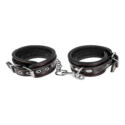 Наручники Fetish Tentation Premium Patent Leather Handcuffs, знімний ланцюжок