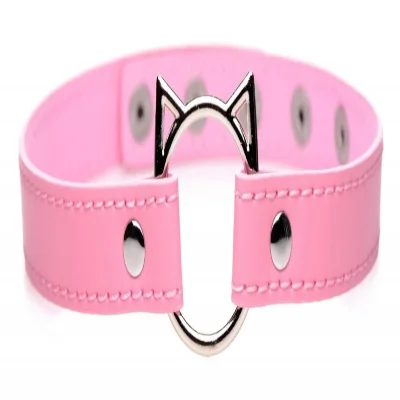 Чокер Master Series Kinky Kitty Ring Slim Choker - Pink