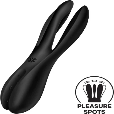 Кліторальний вібратор Satisfyer Threesome 2 Black, 3 гнучкі пальчики, 3 мотори