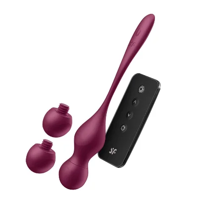 Смарт-вагінальні кульки з вібрацією Satisfyer Love Birds Vary Connect App, змінювана маса, пульт ДК