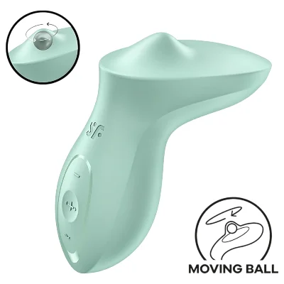 Вібратор для клітора з перлинною стимуляцією Satisfyer Exciterrr Mint, 2 незалежні мотори