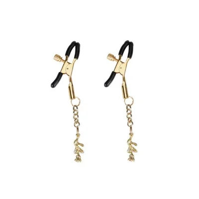 Затискачі для сосків з підвіскою Liebe Seele Rose Pendant Nipple Clamps Gold