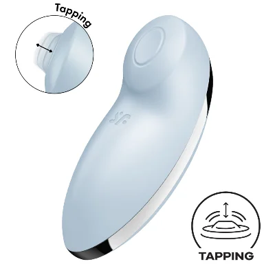 Вібростимулятор-пульсатор Satisfyer Tap & Climax 2 Blue, ефект постукування пальцем