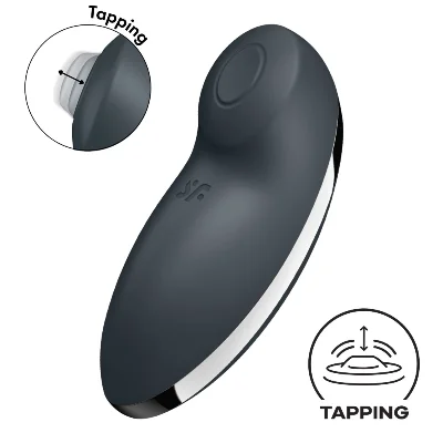 Вібростимулятор-пульсатор Satisfyer Tap & Climax 2 Grey, ефект постукування пальцем