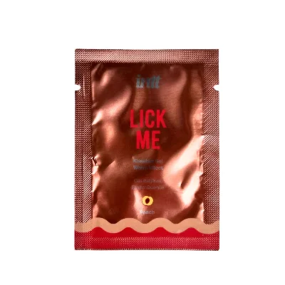 Пробник гелю для оральних пестощів з зігрівальним ефектом INTT Lick Me Kissable Gel Peach 2 мл