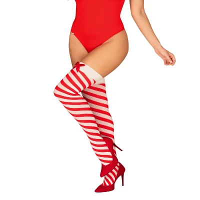 Панчохи Obsessive Kissmas stockings L/XL
