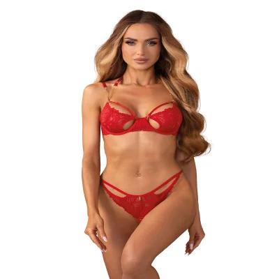 Комплект Obsessive Matildea 2-pcs crotchless set 2XL/3XL