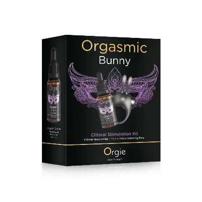 Набір Orgie Orgasmic Bunny: збуджувальні краплі та ерекційне віброкільце
