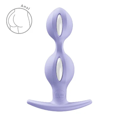 Анальні кульки Fun Factory B BALLS DUO Purple, ефект вібрації, діаметр 3,2 та 3,6 см