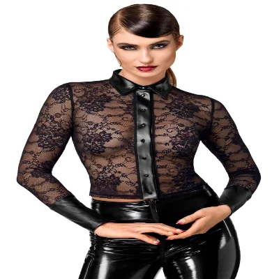 Блуза Noir Handmade F377 Noirelle Lace Button-up Shirt XL