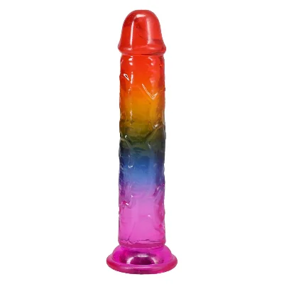 Фалоімітатор Doc Johnson Crystal Jellies - 7.5 Inch Dong - Rainbow