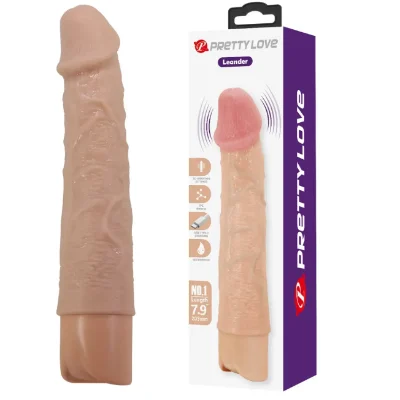 Перезаряжаемый вибратор реалистик Pretty Love - Leander Realistic Vibrating Dildo, BW-500080