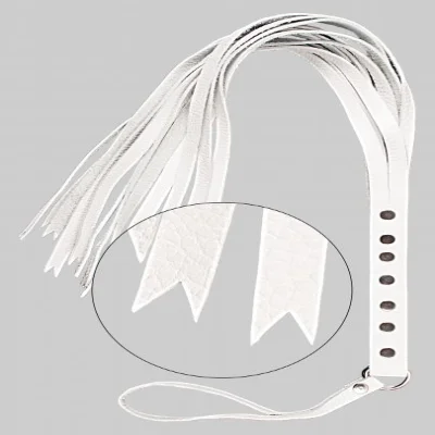 Флогер натуральная кожа, White