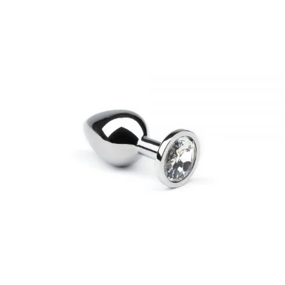 Анальная пробка с кристаллом,Silver Diamond, S