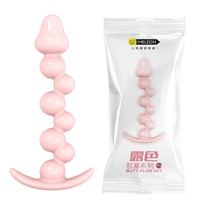Анальная пробка MELEON Blossom Hue AP-02, гибкий шариковый плаг из TPE
