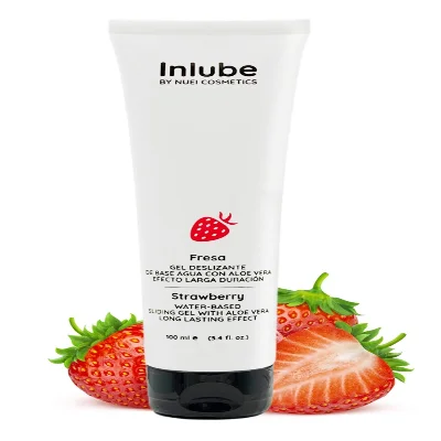 Лубрикант Inlube Water-Based Sliding-Gel Strawberry от NUEI с алоэ вера (веганская) 100 мл