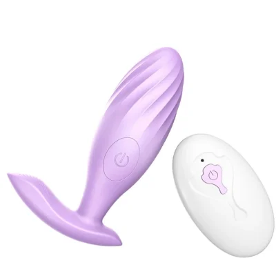 Анальная пробка с вибрацией «ButBut anal plug», с пультом дистанционного управления, 10 режимов вибрации, цвет лиловый