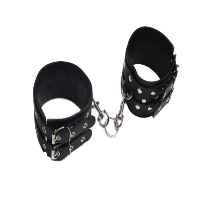 Оковы Leather Double Fix Leg Cuffs, Black кожа