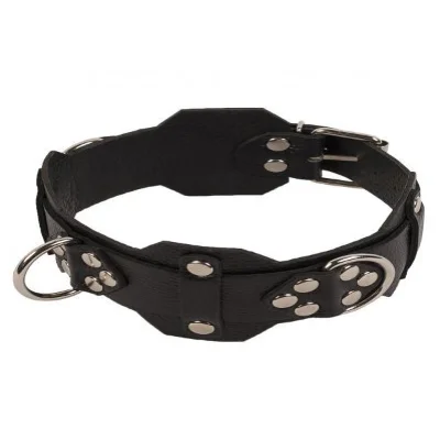 Ошейник VIP Leather Collar, Black кожа