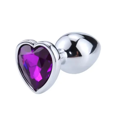 Металлическая анальная втулка “Heart” violet, размер S