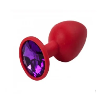 Анальная пробка, Red Silicone, Amethyst M