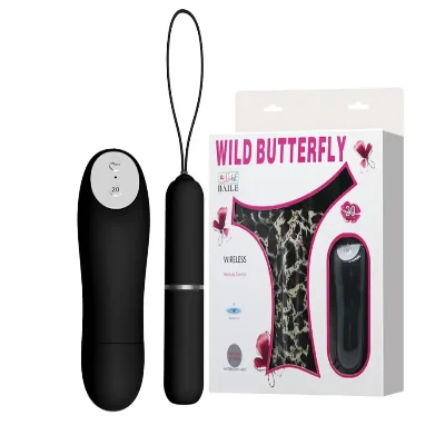 Вибростимулятор клитора с пультом д/у и стрингами Wild Butterfly