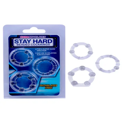 Эрекционные кольца 3шт набор, прозрачные STAY Hard