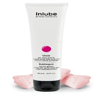Лубрикант Inlube Water-Based Sliding-Gel Bubblegum NUEI с алоэ вера (веганская) 100мл